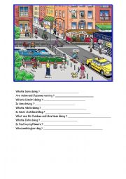 English Worksheet: What are they doing?