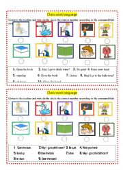 English Worksheet: classroom language 
