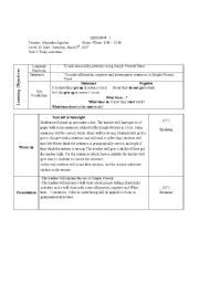 English Worksheet: Lesson plan Simple Present Daily activities 