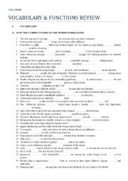 English Worksheet: 2nd Bac Vocabulary and functions Compilation