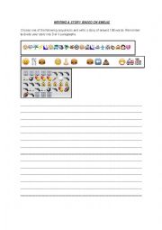 English Worksheet: Write a story based on EMOJIS