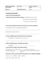 English Worksheet: Mid-semester test n:2