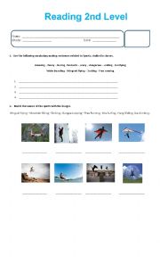 English Worksheet: Reading about sport