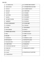 English Worksheet: FCE / CAE  TRAVEL vocabularuly  full list 