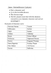 English Worksheet: Improvisation Game