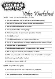 English Worksheet: Freedom Writers