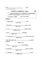 English Worksheet: Presto CHANGE-O1