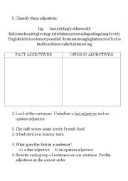 English Worksheet: Order of adjectives