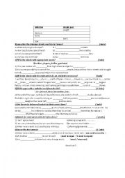 English Worksheet: infinitiv