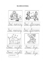 English Worksheet: GREETINGS