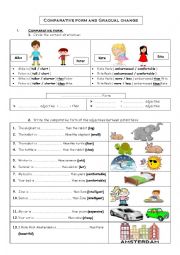 English Worksheet: The Comparative Form and Gradual Change