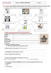 English Worksheet: health matters 