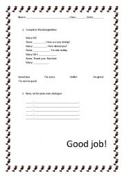 English Worksheet: Dialogue
