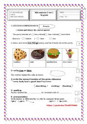 English Worksheet: TEST 7th grade 2nd semester