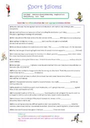 English Worksheet: Sport Idioms