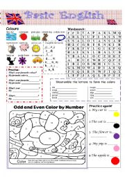 English Worksheet: Colours