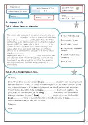 English Worksheet: Mid-Semester 2 test n1 9th form