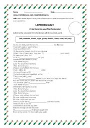 English Worksheet: Ill be there for you