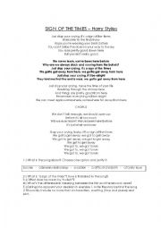 Sign of the times song worksheet