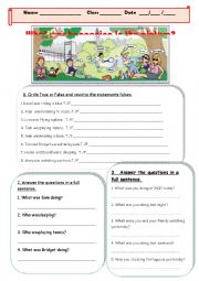 English Worksheet: PAST CONTINUOUS TENSE