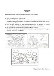 English Worksheet: LESSON GREETINGS