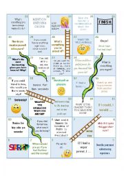 English Worksheet: Snakes and Ladders