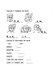 English Worksheet: mommy daddy