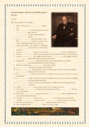 English Worksheet: Winston Churchill quotes, present simple CEF B2