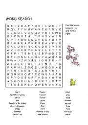 English Worksheet: WORD SEARCH EASTER