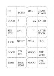 English Worksheet: Match the greetings and farewells