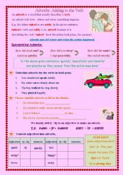 English Worksheet: Adverbs