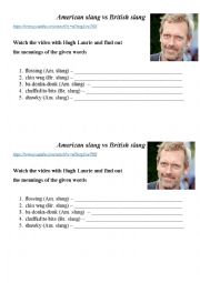 English Worksheet: American vs British slang (video)