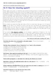 English Worksheet: Exam for 3rd year classes