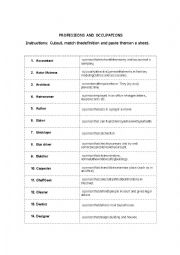 English Worksheet: PROFESSIONS AND OCCUPATIONS