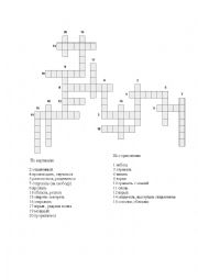 English Worksheet: Crossword (vocabulary)