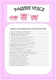 English Worksheet: PASSIVE VOICE