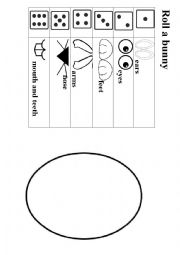 English Worksheet: Roll an Easter Bunny