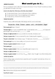 English Worksheet: 2nd Conditional - Friends 