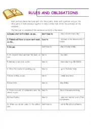 English Worksheet: EXERCISE ABOUT HAVE TO/ DO NOT HAVE TO/ HAS TO/ 