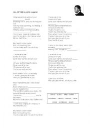 English Worksheet: All of me by John Legend