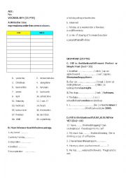 English Worksheet: comrehension test for Present Perfect Tense 1