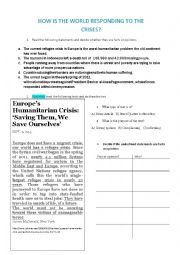 English Worksheet: Humanitarian Crisis 2