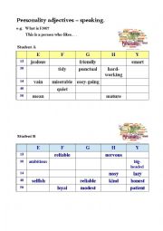 English Worksheet: Personality adjectives - speaking.