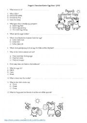 English Worksheet: Peppa Pig - Chocolate Easter Egg Hunt