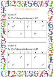 English Worksheet: Ordinal Numbers (1st - 10th)