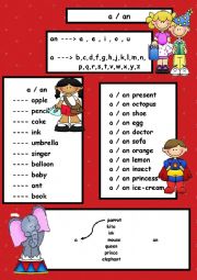 English Worksheet: a/an