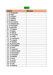 Nouns derived from verbs