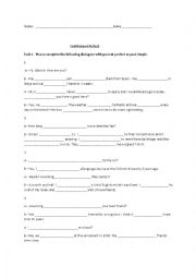 English Worksheet: Test - Present Perfect vs Past simple