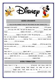 English Worksheet: Mixed grammar Disney