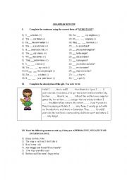 English Worksheet: grammar review